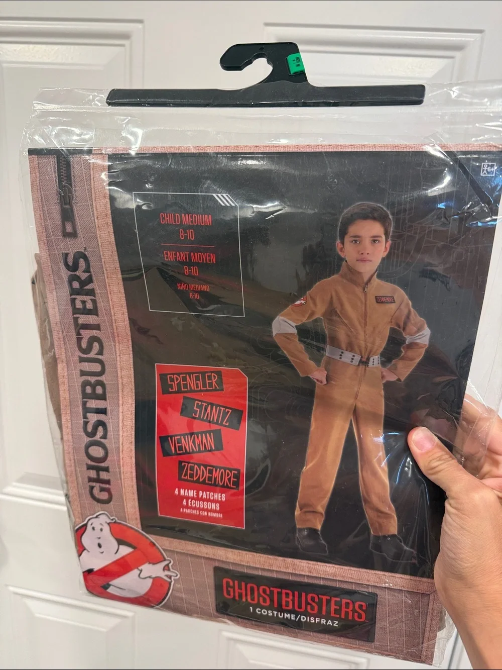 Kids Tan Jumpsuit Costume with Name Patch - Child Medium (8-10)